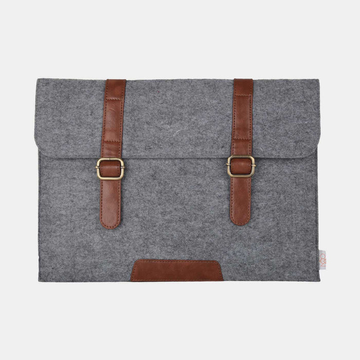 Eco-felt & Vegan Leather Laptop Sleeve