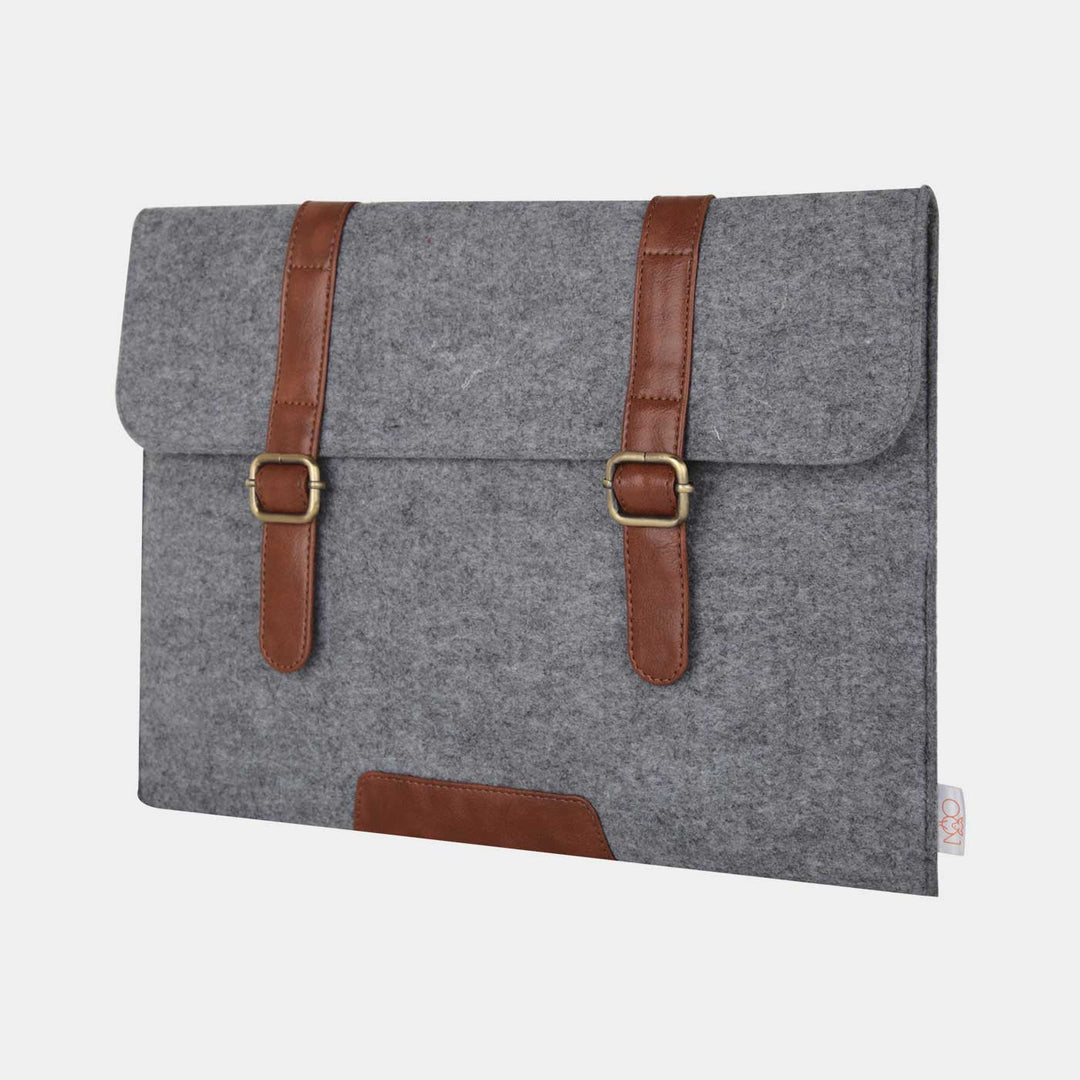 Eco-felt & Vegan Leather Laptop Sleeve