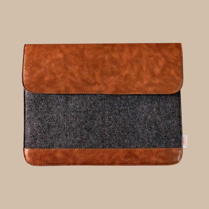 Eco-felt & Vegan Leather Laptop Sleeve