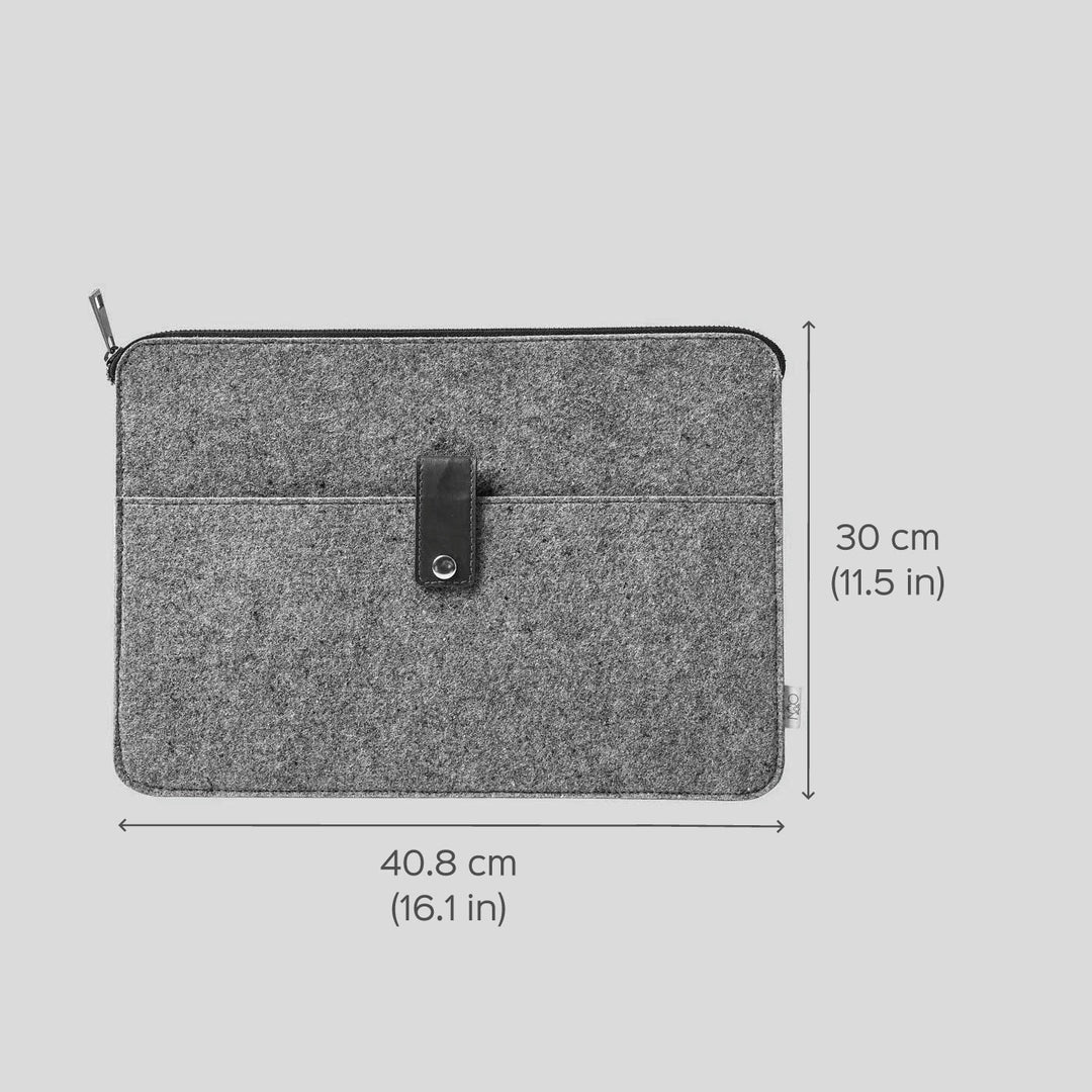 Eco-felt & Vegan Leather Laptop Sleeve