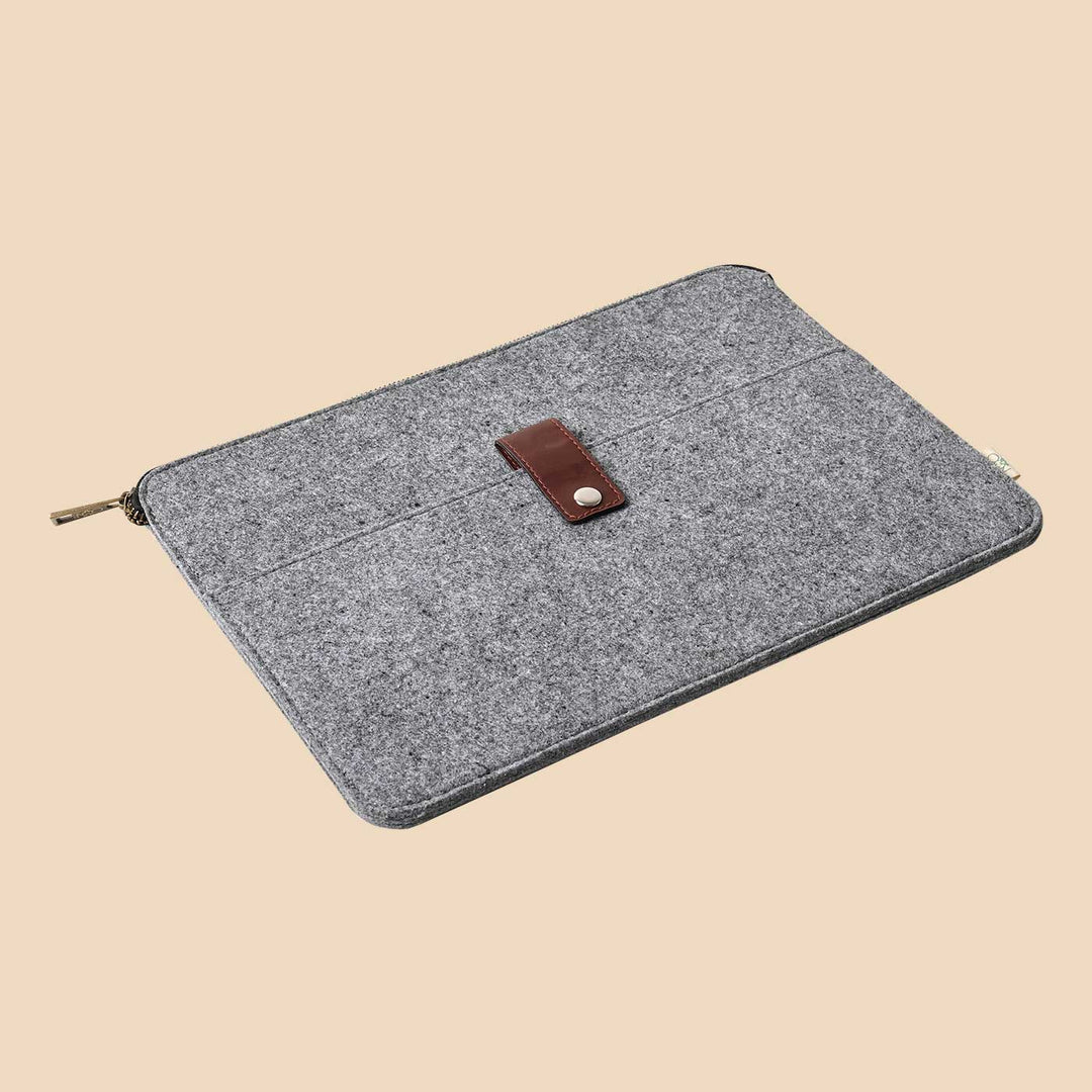 Eco-felt & Vegan Leather Laptop Sleeve