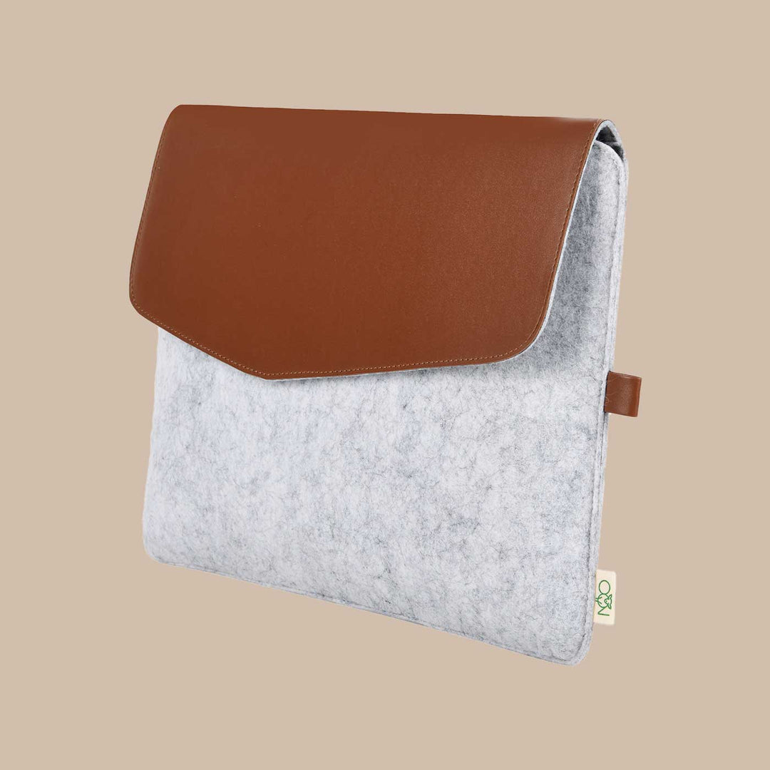 Eco-felt & Vegan Leather Laptop Sleeve