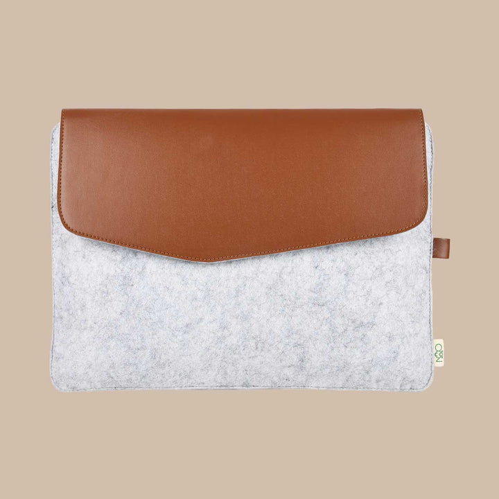 Eco-felt & Vegan Leather Laptop Sleeve