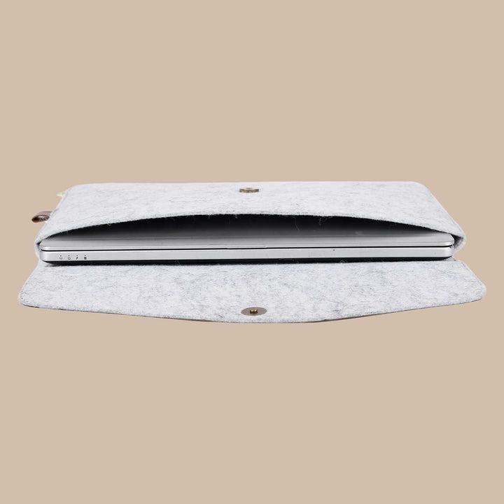 Eco-felt & Vegan Leather Laptop Sleeve