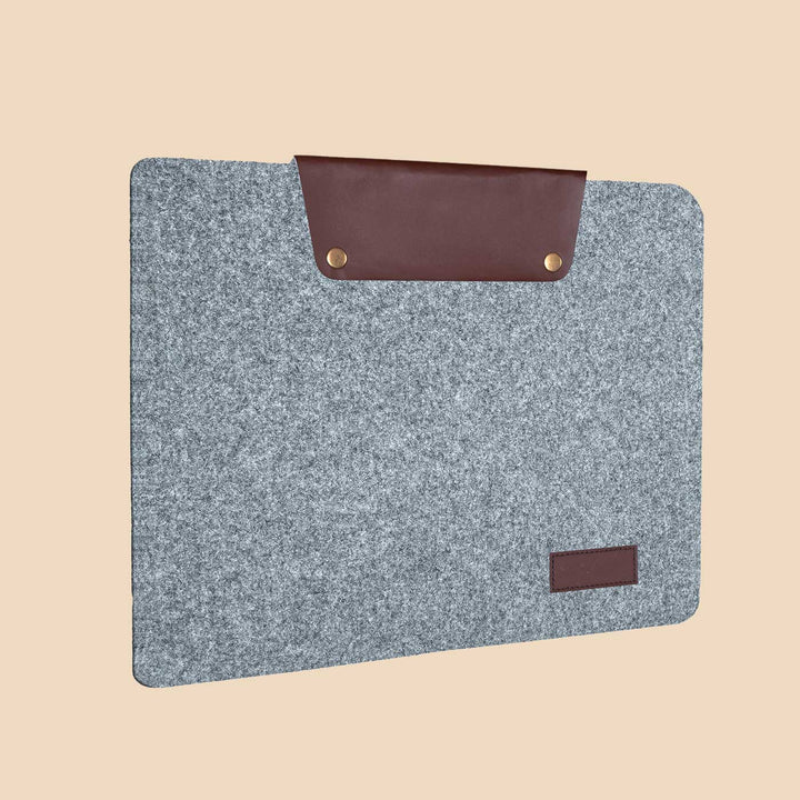 Eco-felt & Vegan Leather Laptop Sleeve