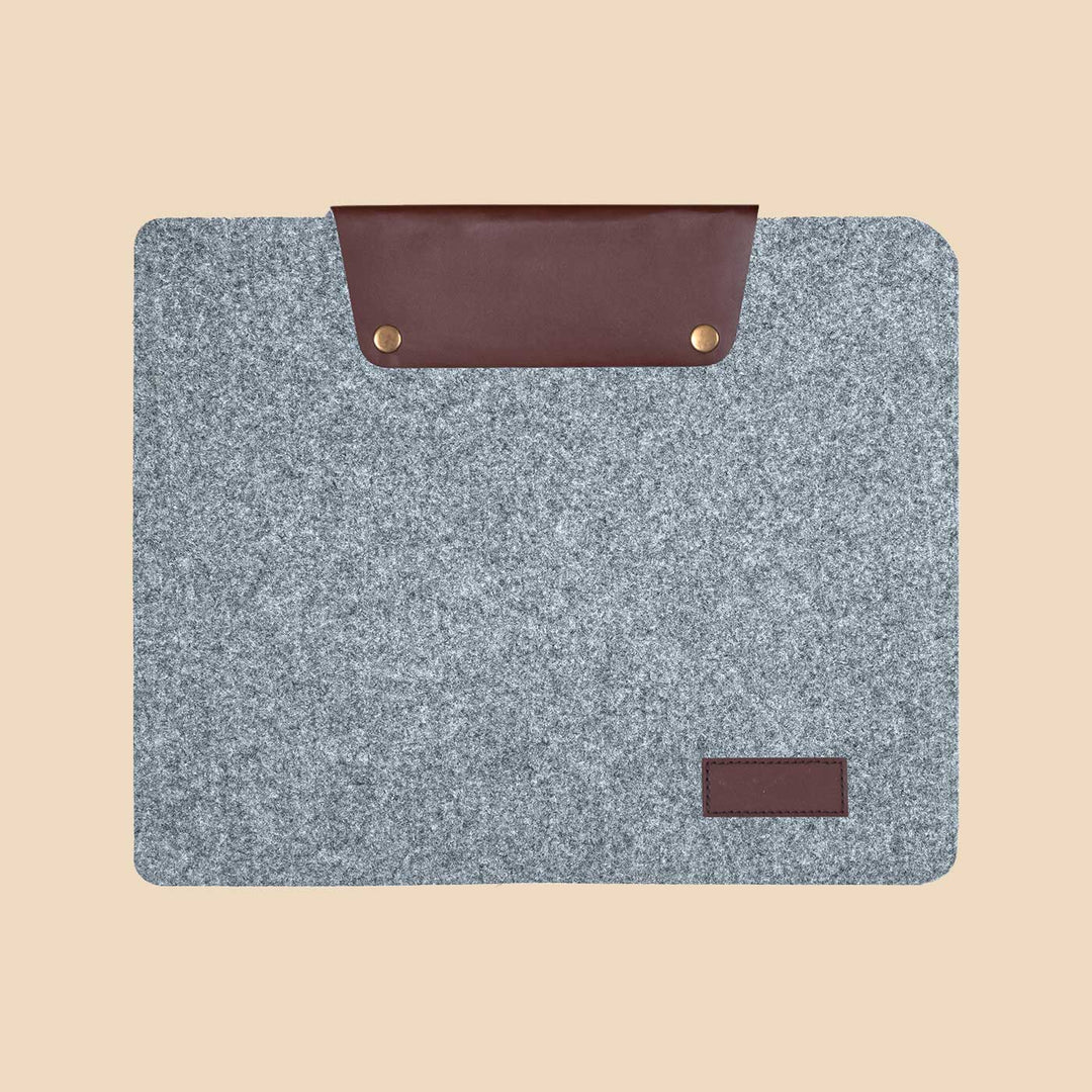Eco-felt & Vegan Leather Laptop Sleeve