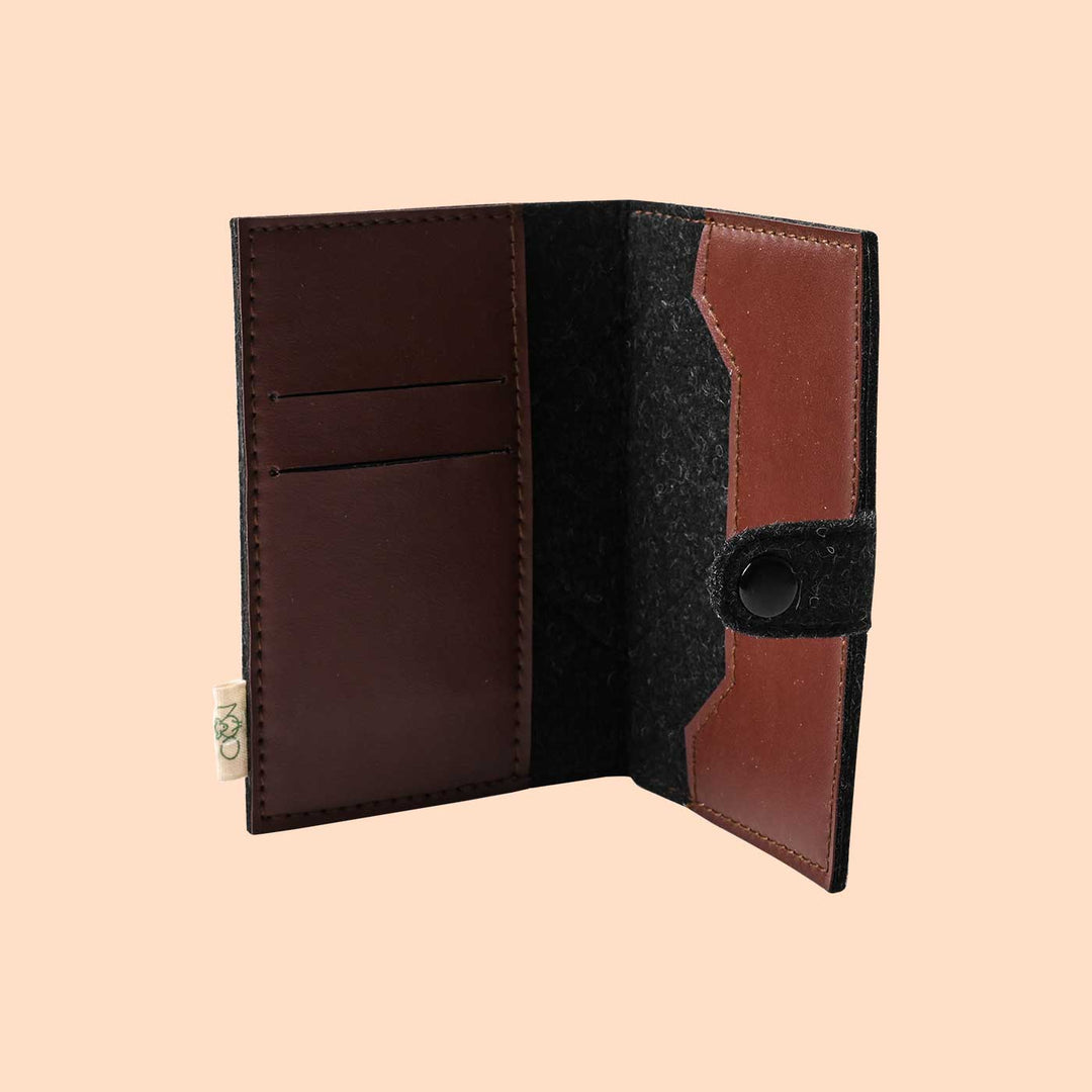 Eco-felt & Vegan Leather Passport Sleeve