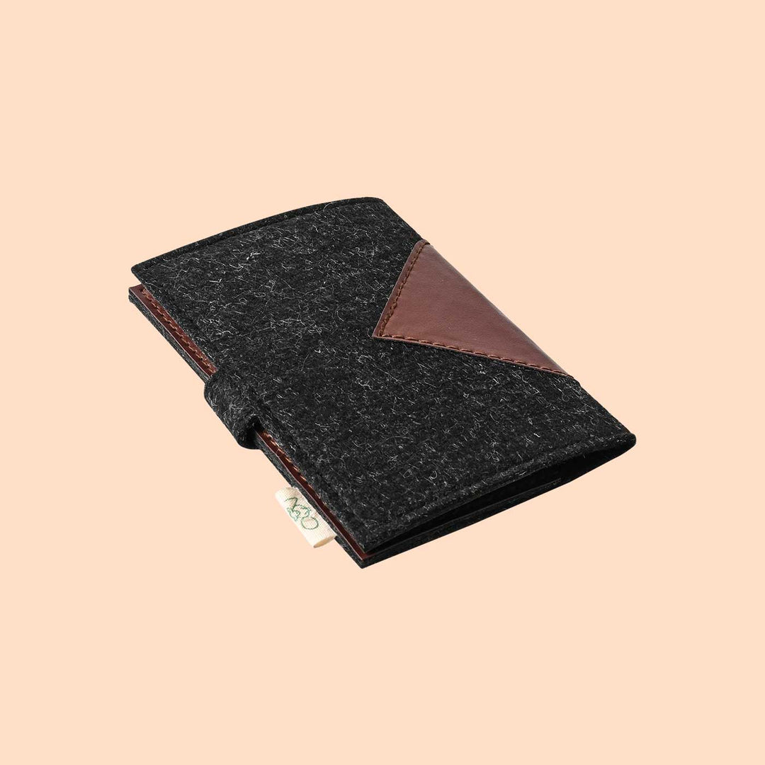 Eco-felt & Vegan Leather Passport Sleeve