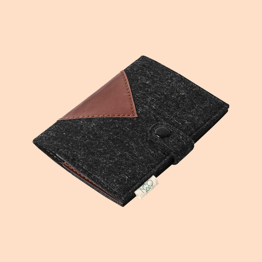 Eco-felt & Vegan Leather Passport Sleeve