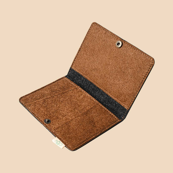 Eco-felt & Vegan Leather Passport Sleeve