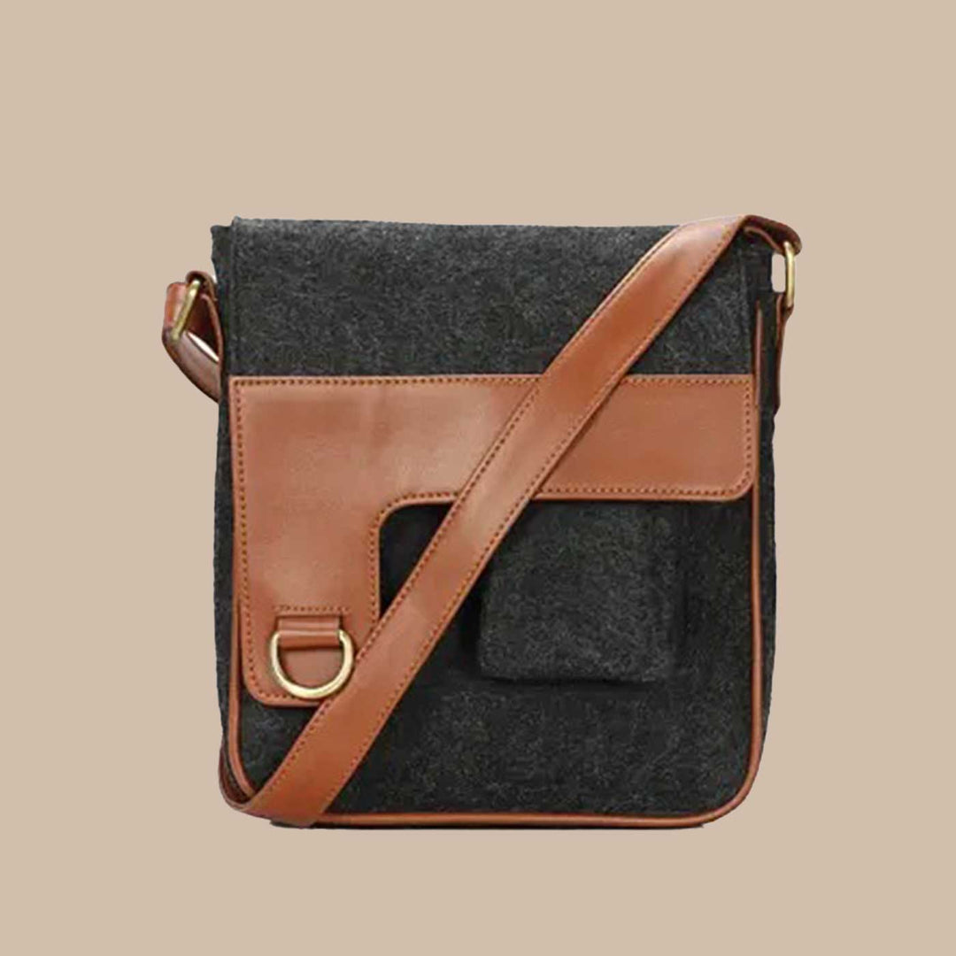 Eco-felt Vegan Leather Sling Bag1