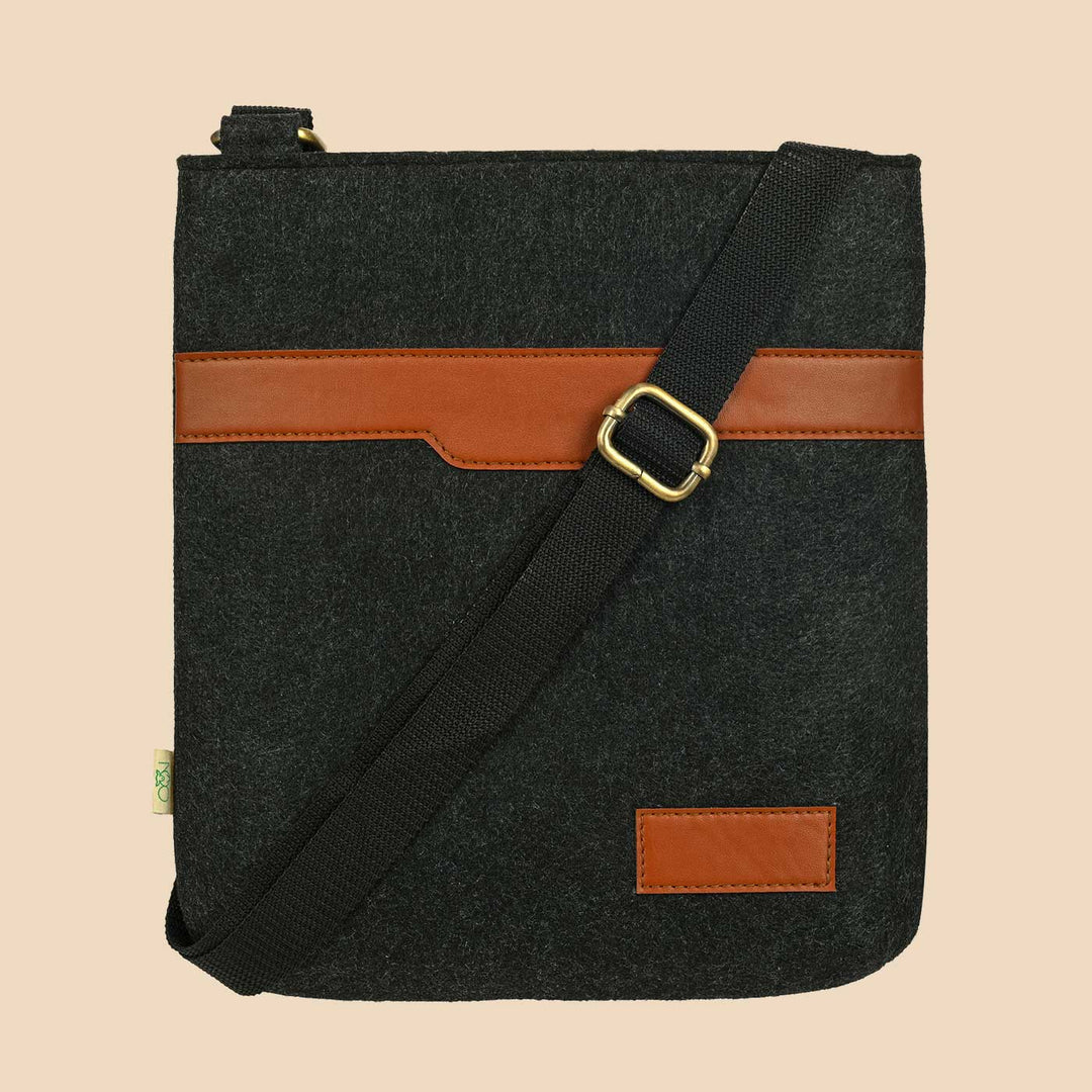 Eco-felt & Vegan Leather Sling Bag