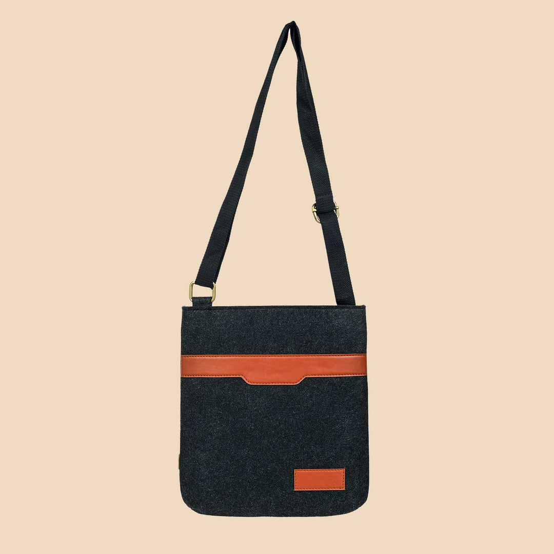 Eco-felt & Vegan Leather Sling Bag