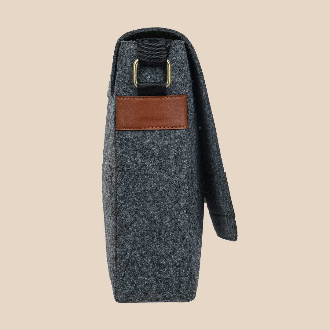 Eco-felt & Vegan Leather Sling Bag