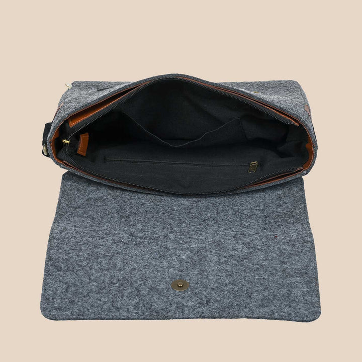 Eco-felt & Vegan Leather Sling Bag