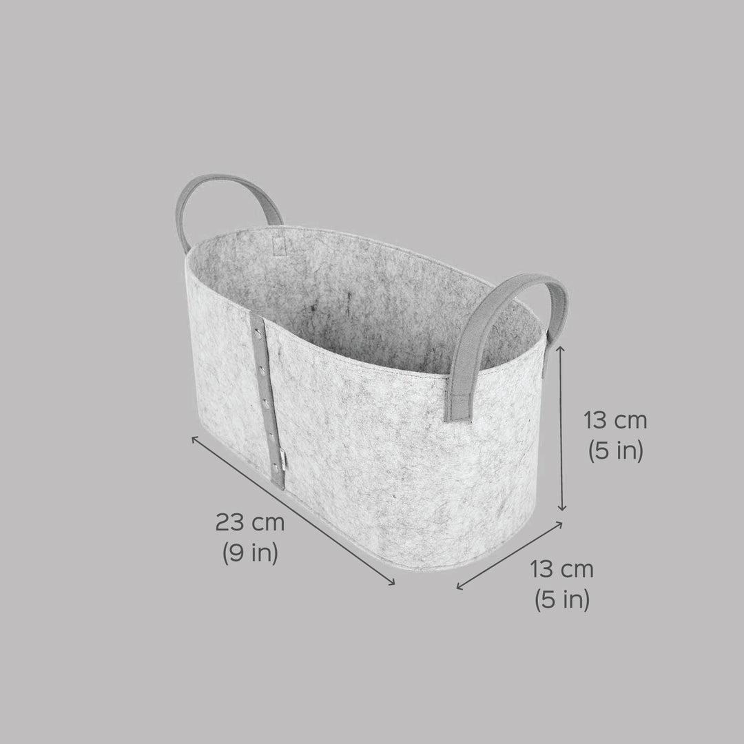 Eco-felt & Vegan Leather Storage Basket