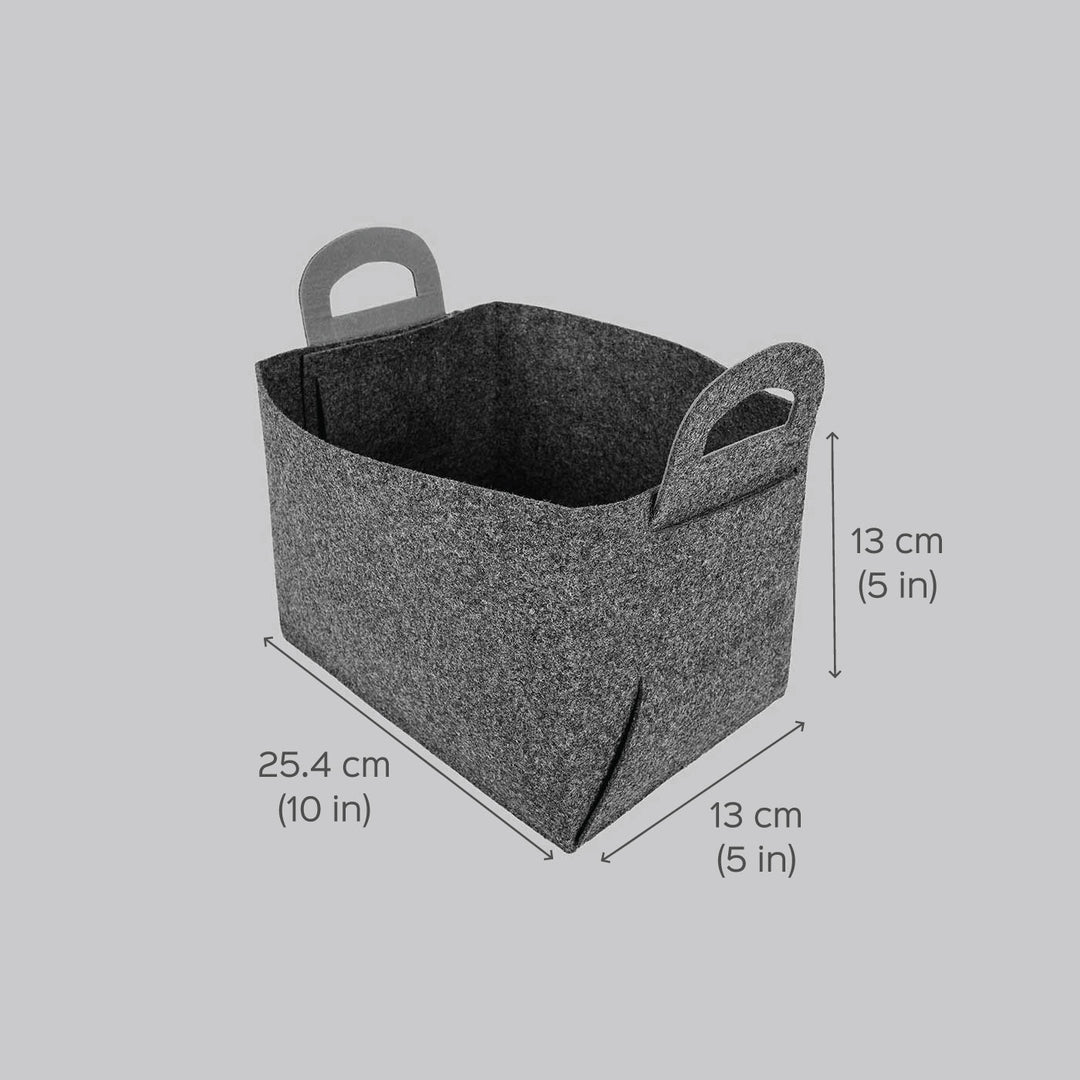 Eco-felt & Vegan Leather Storage Basket