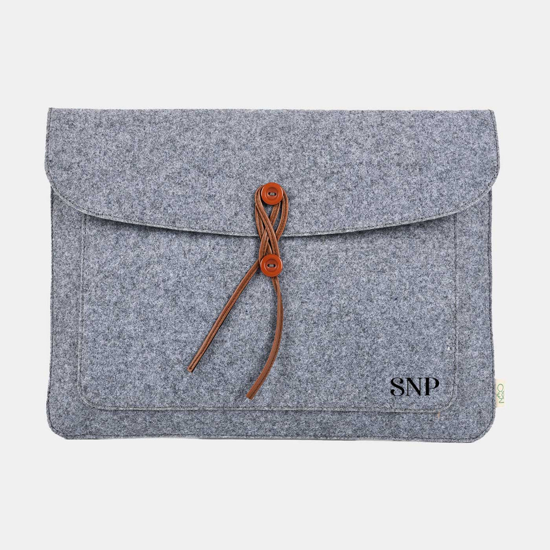 Eco-felt & Vegan Leather Laptop Sleeve