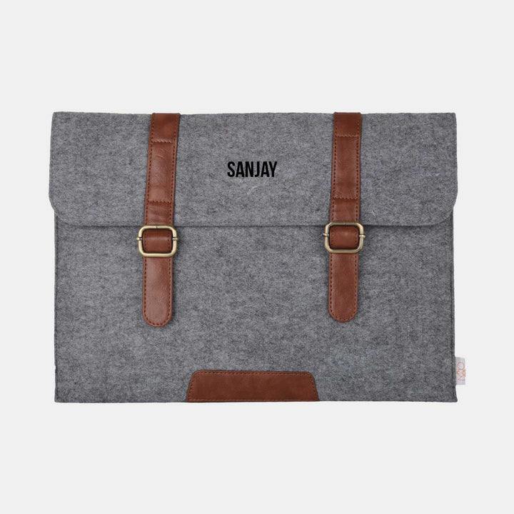 Eco-felt & Vegan Leather Laptop Sleeve