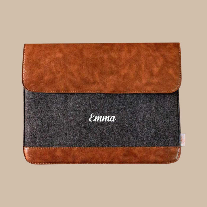 Eco-felt & Vegan Leather Laptop Sleeve