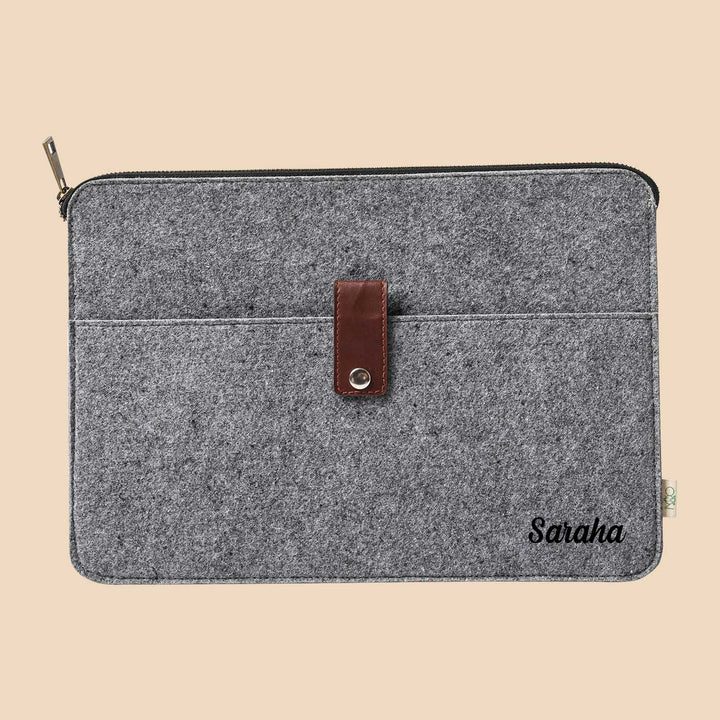 Eco-felt & Vegan Leather Laptop Sleeve