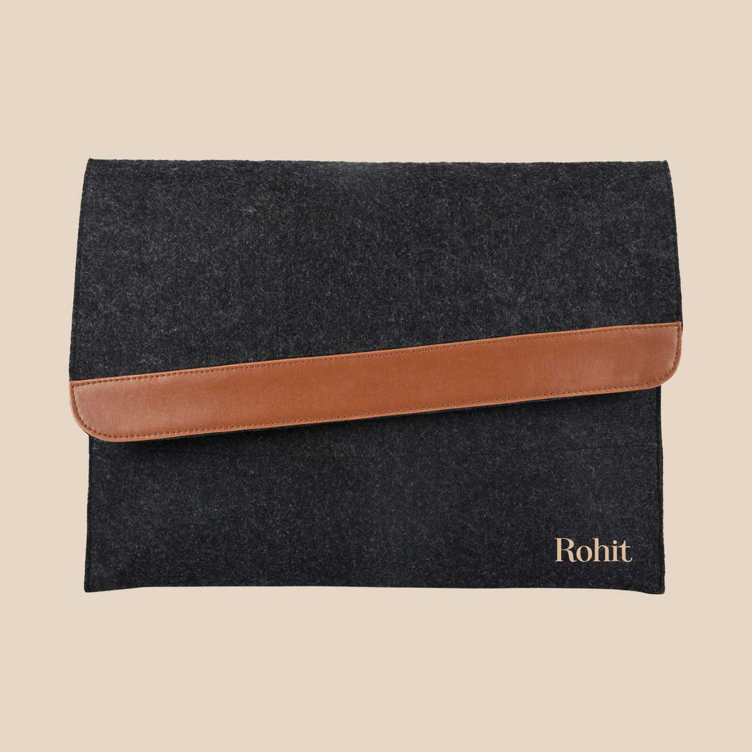 Eco-felt & Vegan Leather Laptop Sleeve