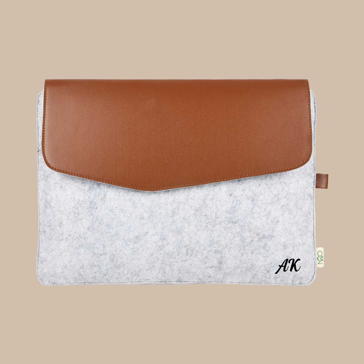 Eco-felt & Vegan Leather Laptop Sleeve