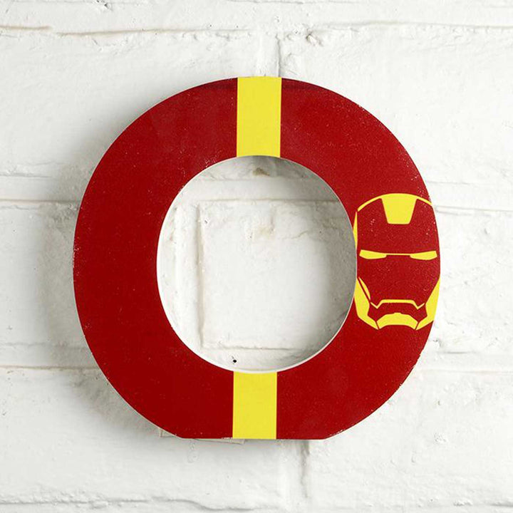 Handmade Iron Man Theme MDF Wood 3D Wall Letter For Kids - O