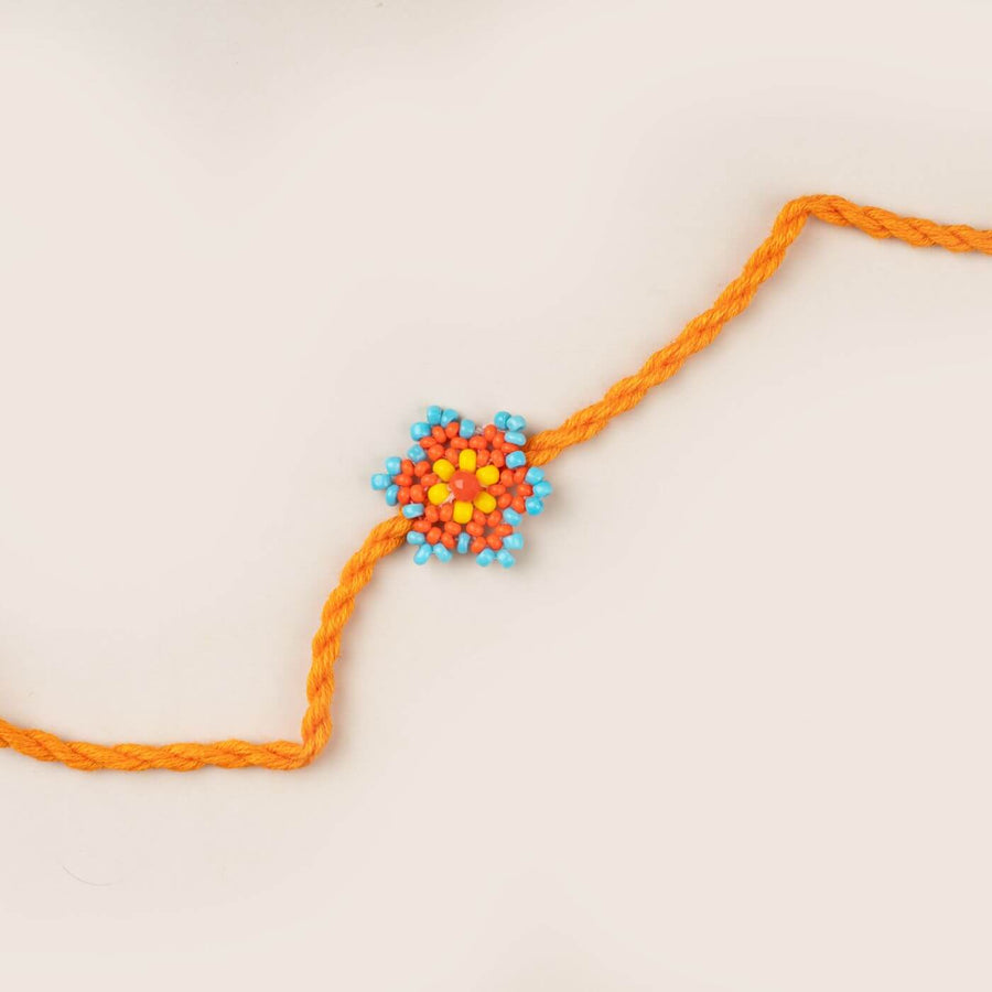 Handcrafted Glass Beads Sitara Rakhi 1 - Close-up of Bead Detail