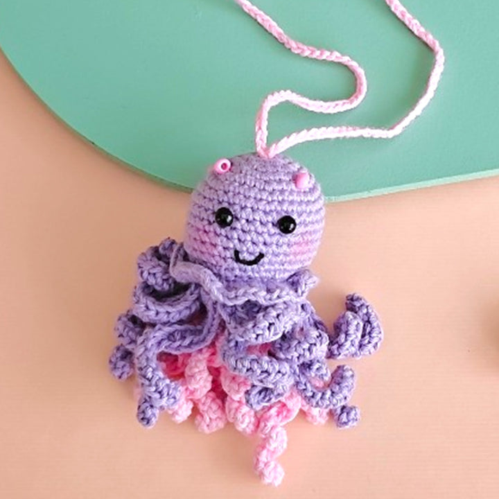 Handmade Crochet Oceanic Octopus Kids Lumba Rakhi For Girls With Roli Chawal