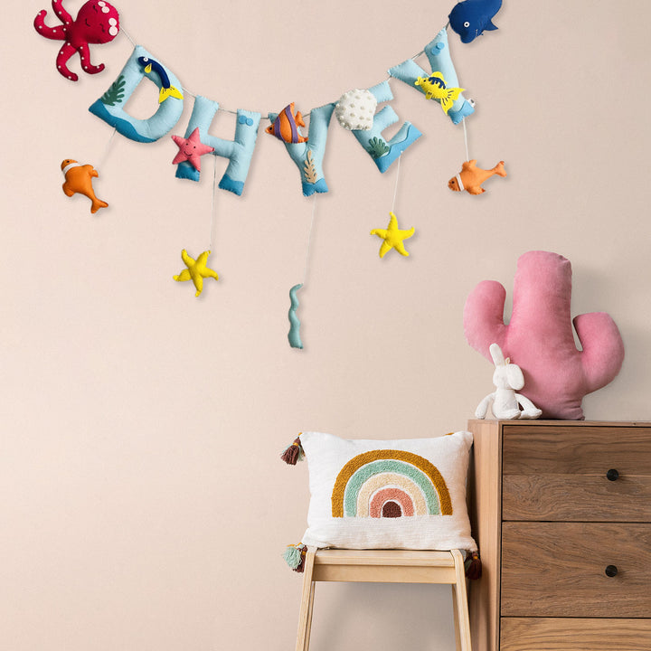 Handcrafted Personalized Fish Theme Bunting For Kids