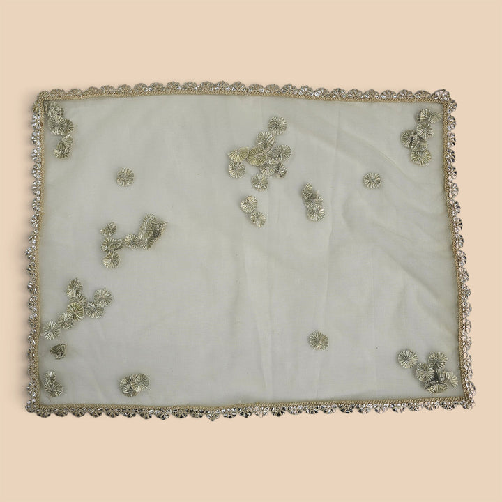 Gota Work Sheer Net Thali/Tray Cover For Festive Decor