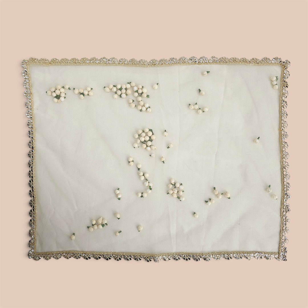 Traditional Shola Work Sheer Thali/Tray Cover For Festive Decor