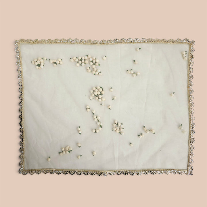 Traditional Shola Work Sheer Thali/Tray Cover For Festive Decor