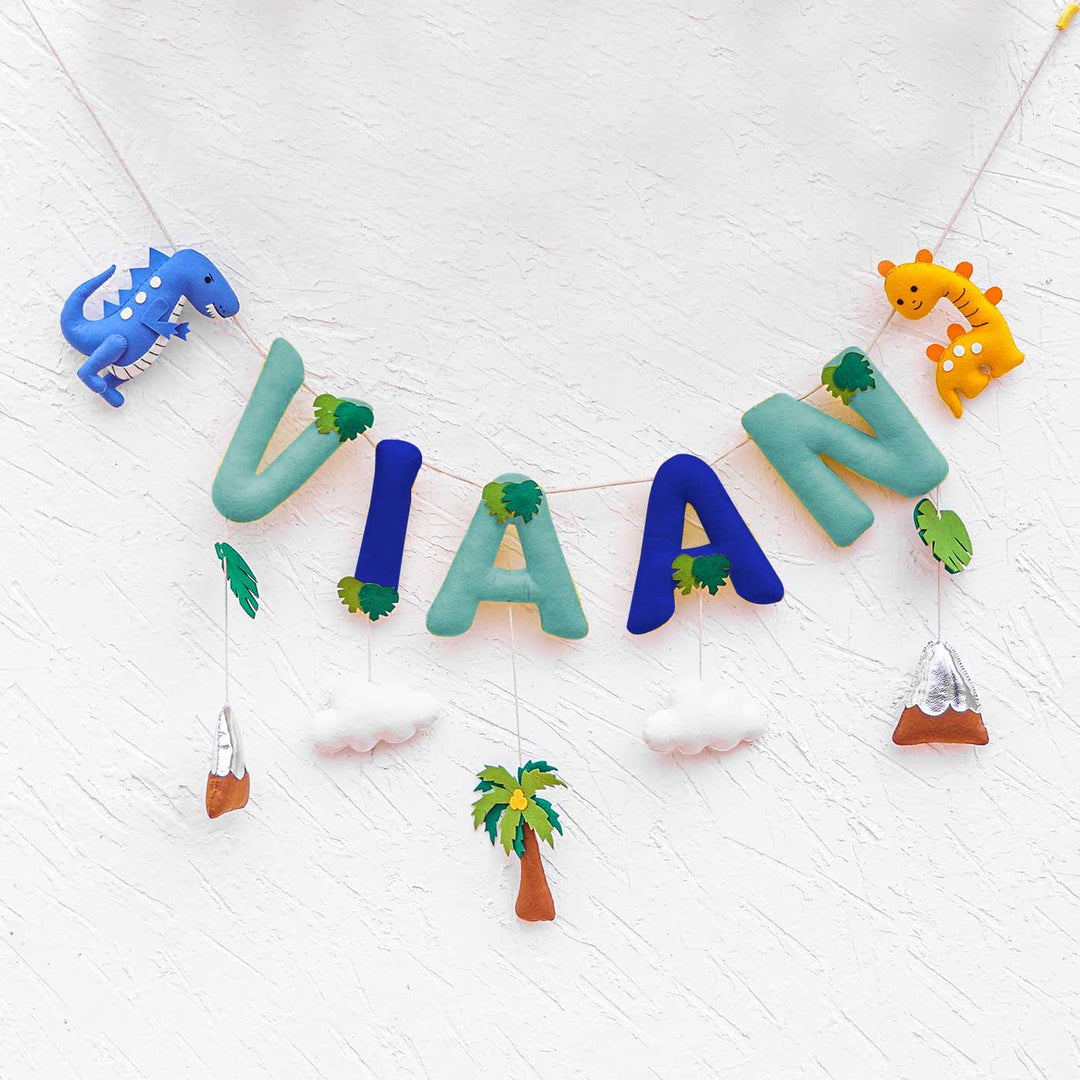 Handcrafted Personalized Themed Bunting For Kids - Dinoland