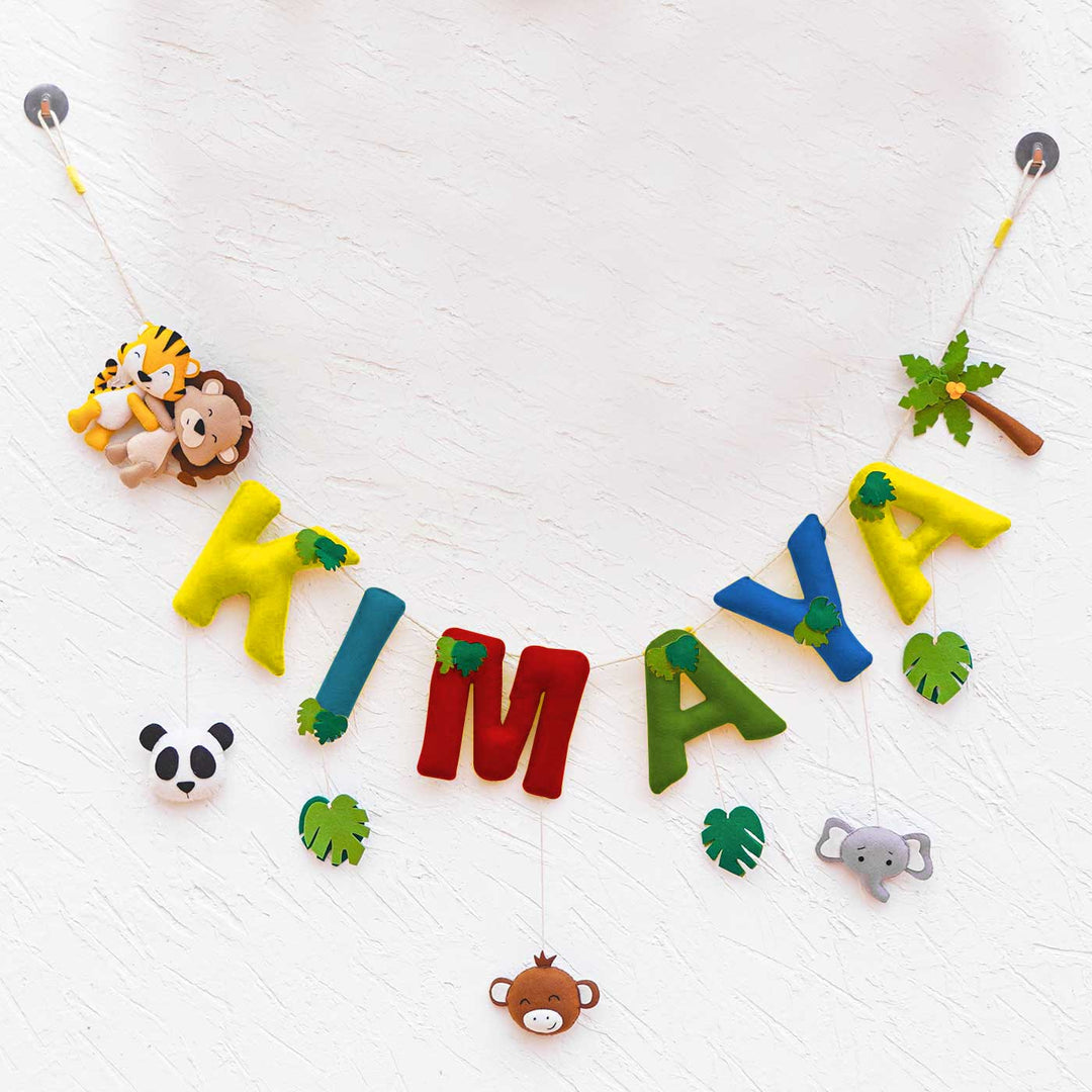 Handcrafted Personalized Themed Bunting For Kids - Animal Safari