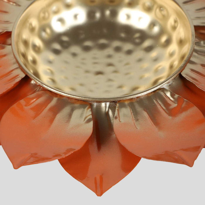 Handmade Orange & Gold FLower Urli