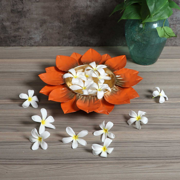 Handmade Orange & Gold FLower Urli