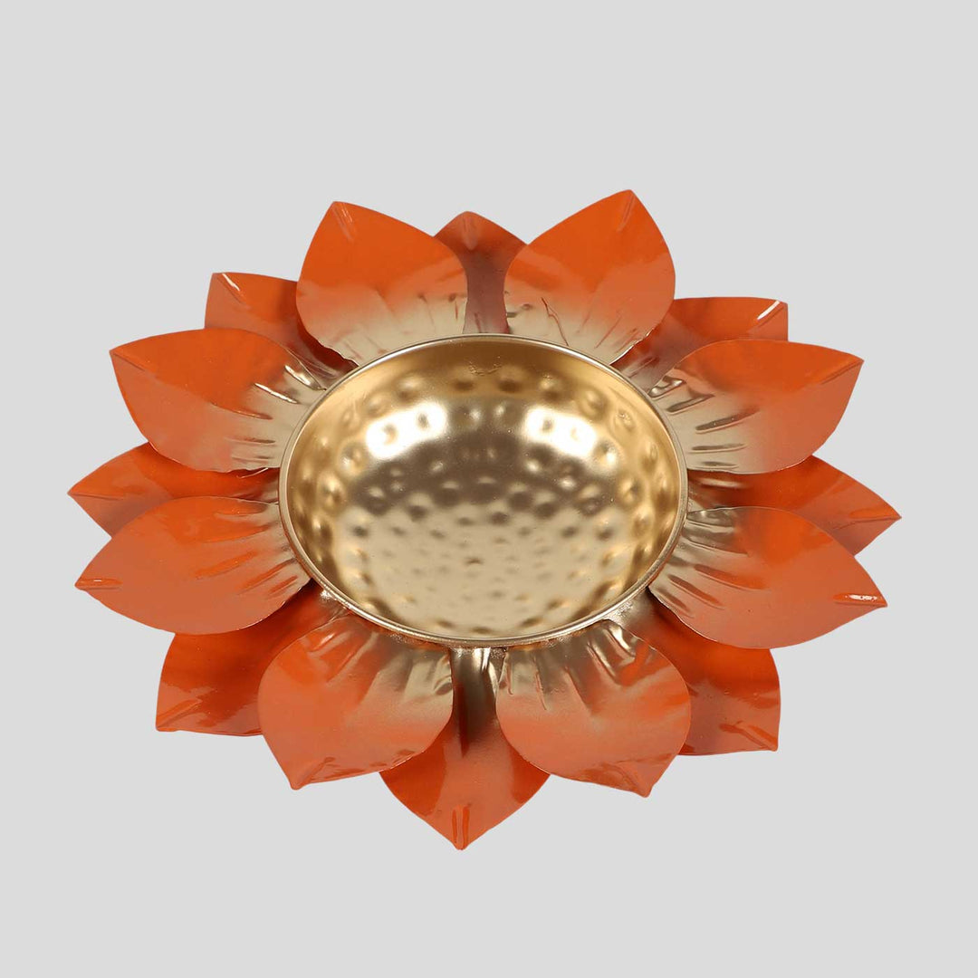 Handmade Orange & Gold FLower Urli