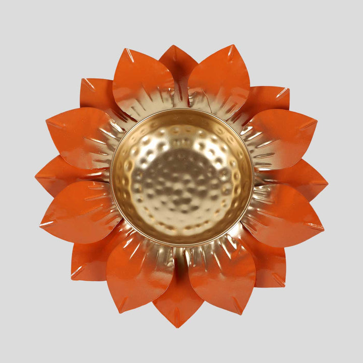 Handmade Orange & Gold FLower Urli