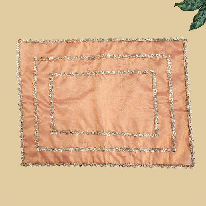 Handmade Tissue Fabric Tray Cover With Scallop Detail For Festive Decor