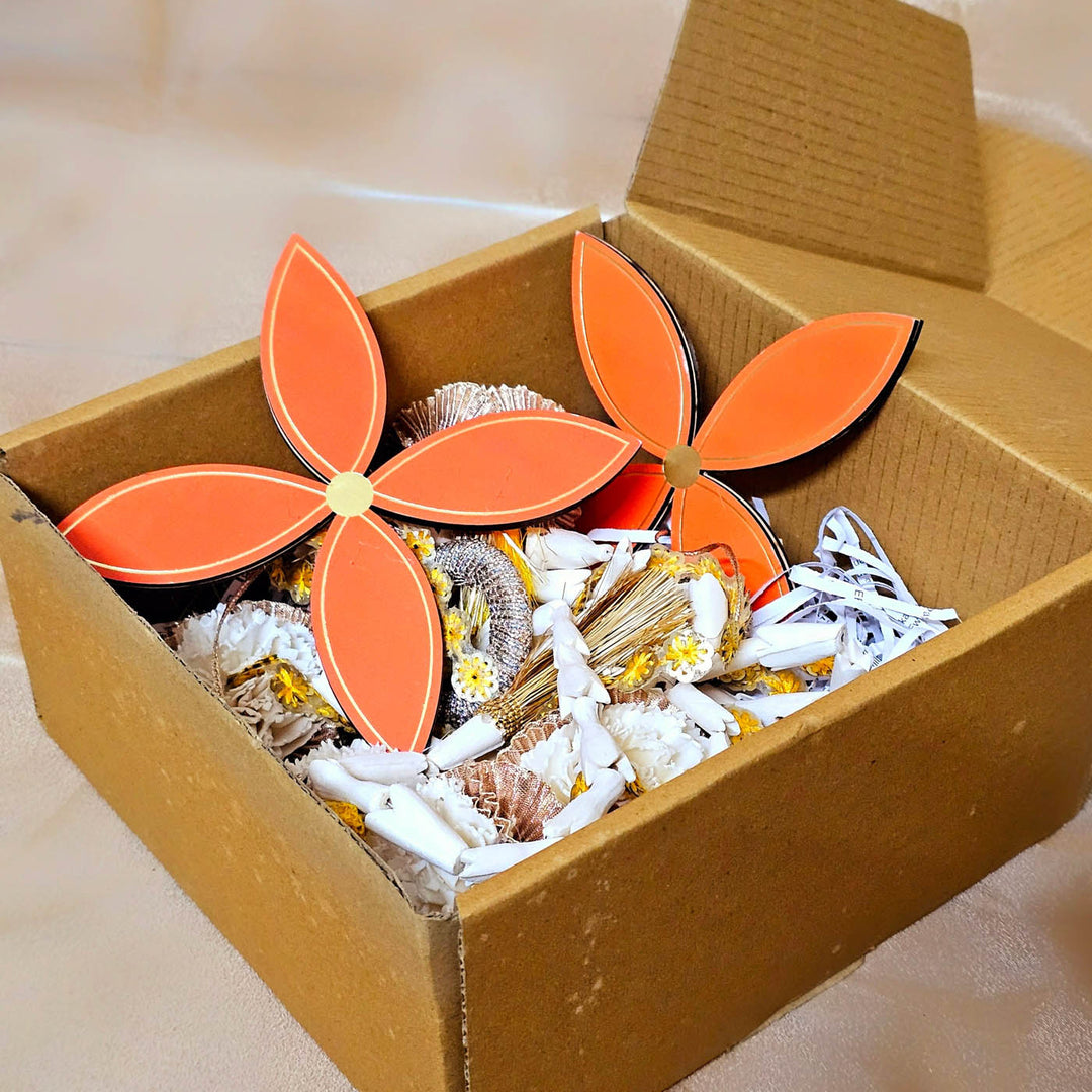 Set Of 2 | Handmade Flower Design Shola And Wooden Hangings