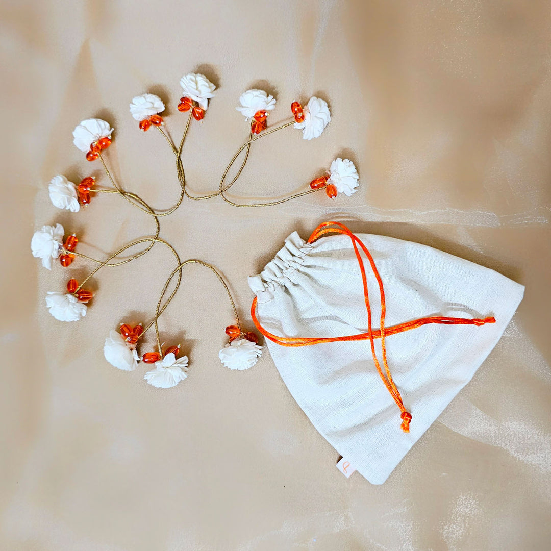Handmade Marigold Design Grand Gift Hamper | Includes 1 Runner, 6 Table Mats, 6 Napkins, 6 Napkin Rings And 1 Gift Box
