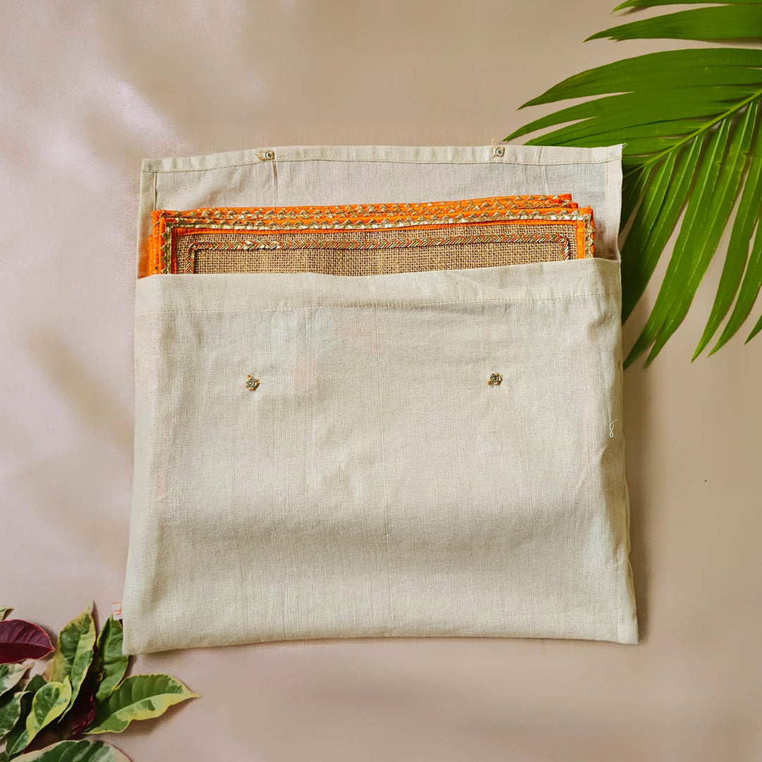 Handmade Marigold Design Jute Table Mat | Set Of 6