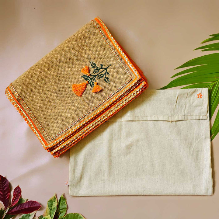 Handmade Marigold Design Jute Table Mat | Set Of 6