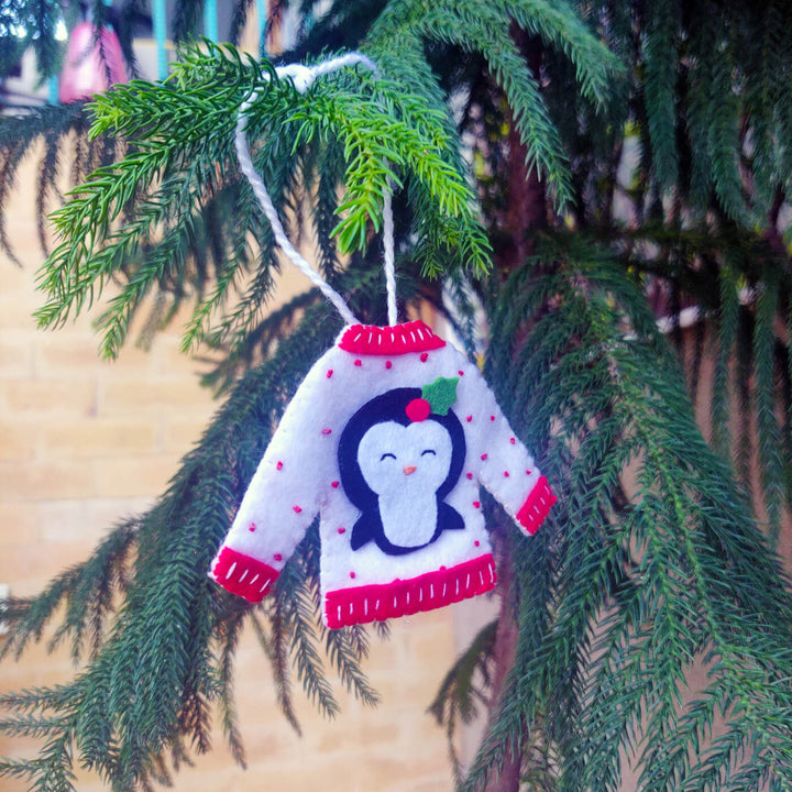 Handmade Personalized Felt Sweater Christmas Ornament