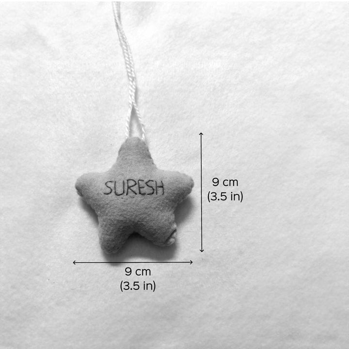 Personalized Initial Felt Star Christmas Ornament