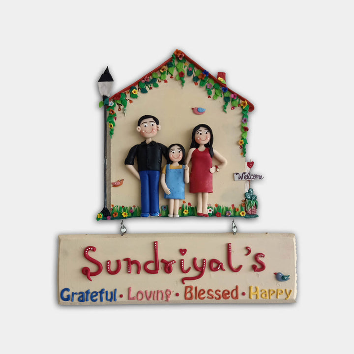 Personalised Gharonda Family Name Plate For 3 Characters