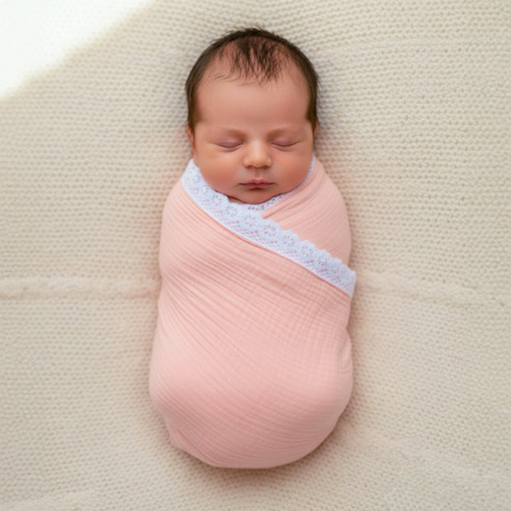 Little Nest Pink Newborn Gift Hamper | Swaddle, Teether & Rattle