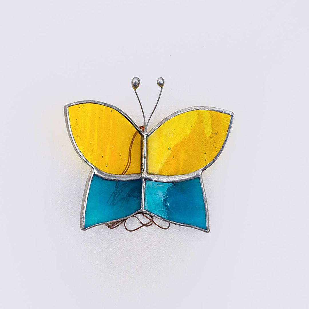 Handcrafted Stained Glass Hanging Suncatcher Butterfly - Zwende